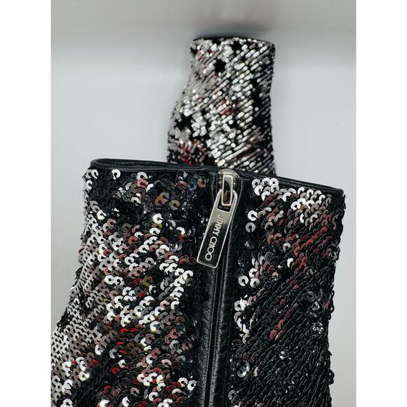 Jimmy Choo Black Silver Party sequin embellishment booties size EU 35.5 - Picture 4 of 12